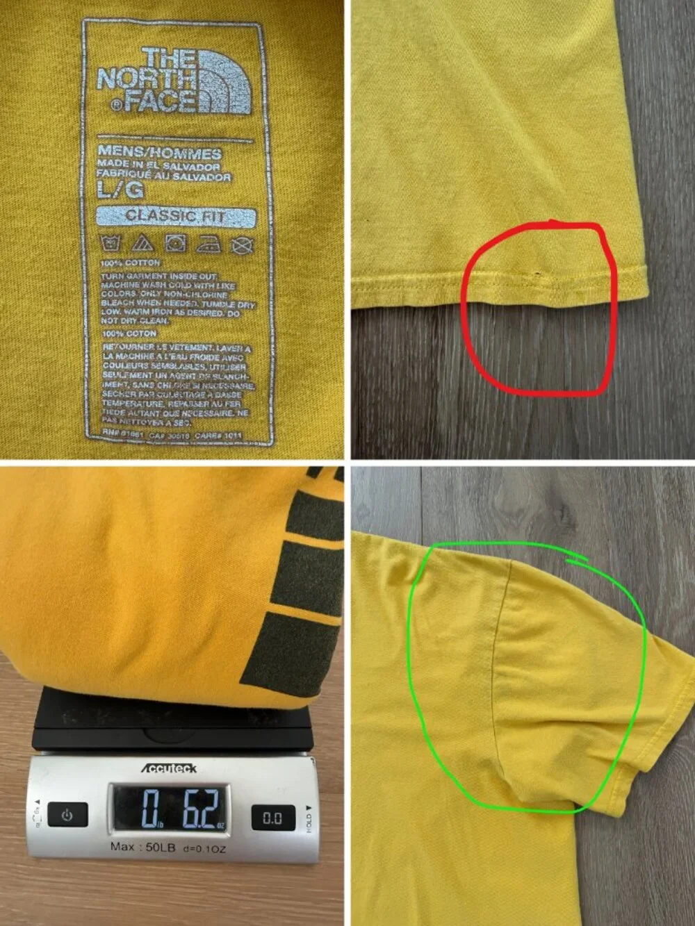 The North Face T-Shirt Men Large Gold Yellow Black Half Dome Graphic Tee Classic
